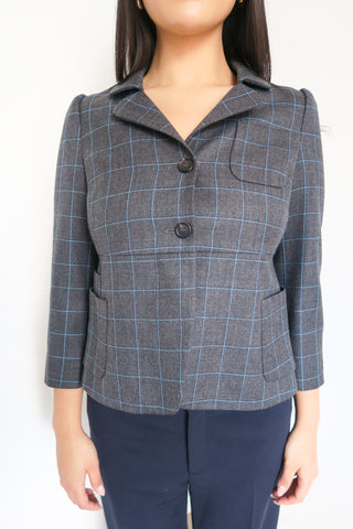 Miu Miu Plaid Blazer sz 40 - Designer Tops at The Find Luxury Resale - Vancouver, Canada