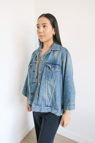 Sacai Denim Jacket sz L - Designer Jackets at The Find Luxury Resale - Vancouver, Canada