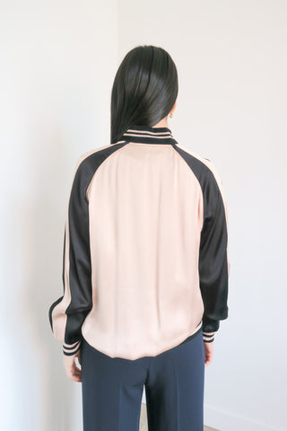 Saint Laurent Colourblock Pattern Bomber Jacket FR 38 - Designer Jackets at The Find Luxury Resale - Vancouver, Canada