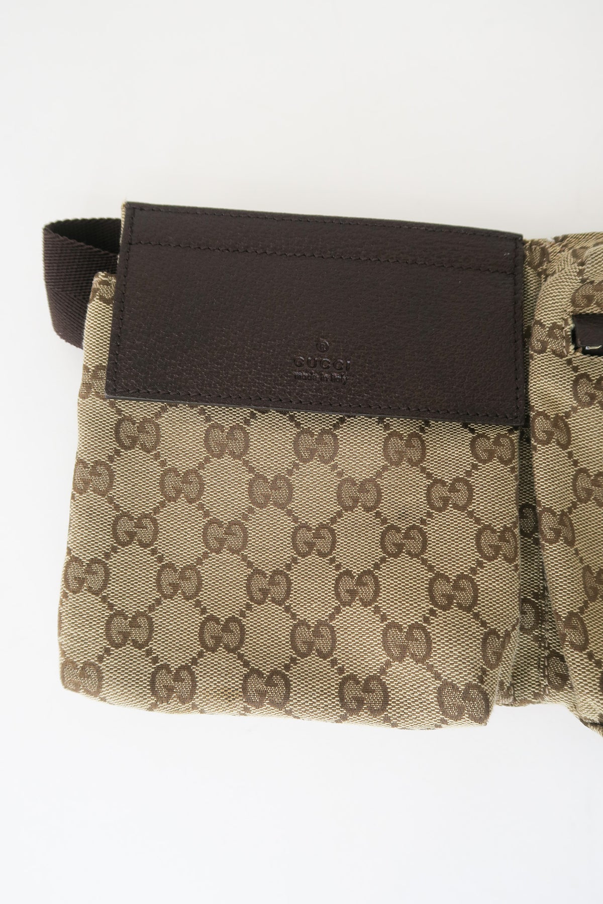 Gucci GG Canvas Double Pocket Belt Bag