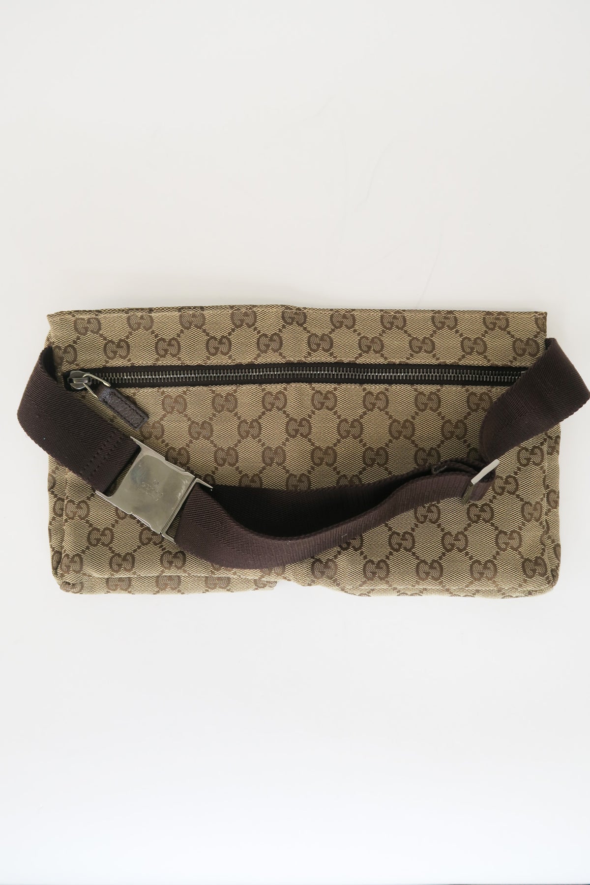 Gucci GG Canvas Double Pocket Belt Bag