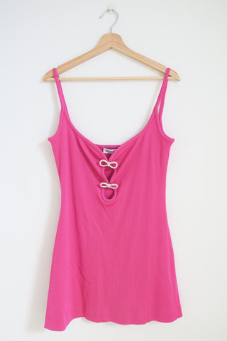 Mach & Mach Bow Mini Dress sz 10 - Designer Dresses at The Find Luxury Resale - Vancouver, Canada