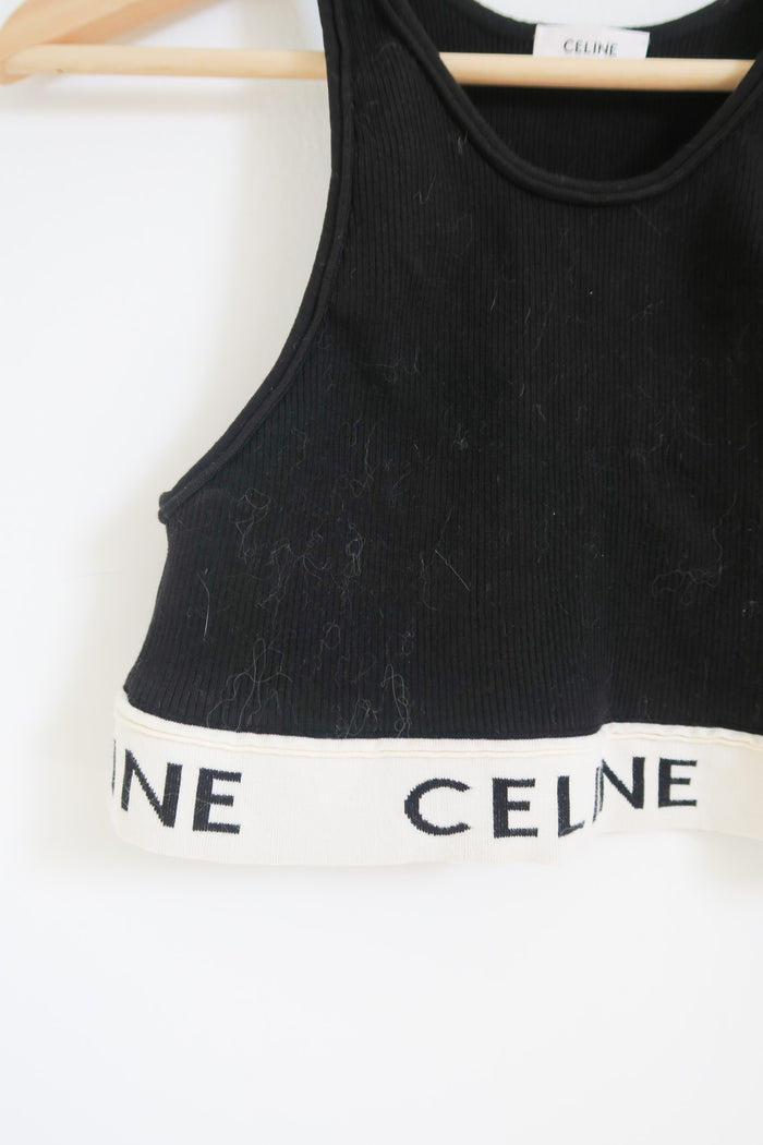 Celine Graphic Print Crop Top sz L