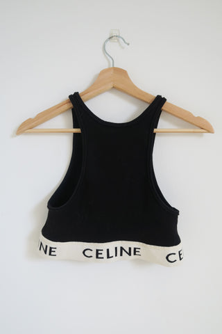 Celine Graphic Print Crop Top sz L - Designer Tops at The Find Luxury Resale - Vancouver, Canada