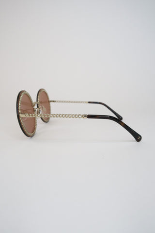 Chanel Chain-Link Accent Sunglasses - Designer Sunglasses at The Find Luxury Resale - Vancouver, Canada