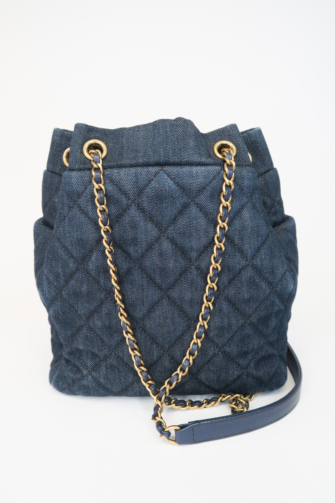 Chanel Denim Urban Spirit Drawstring Bag The Find Studio