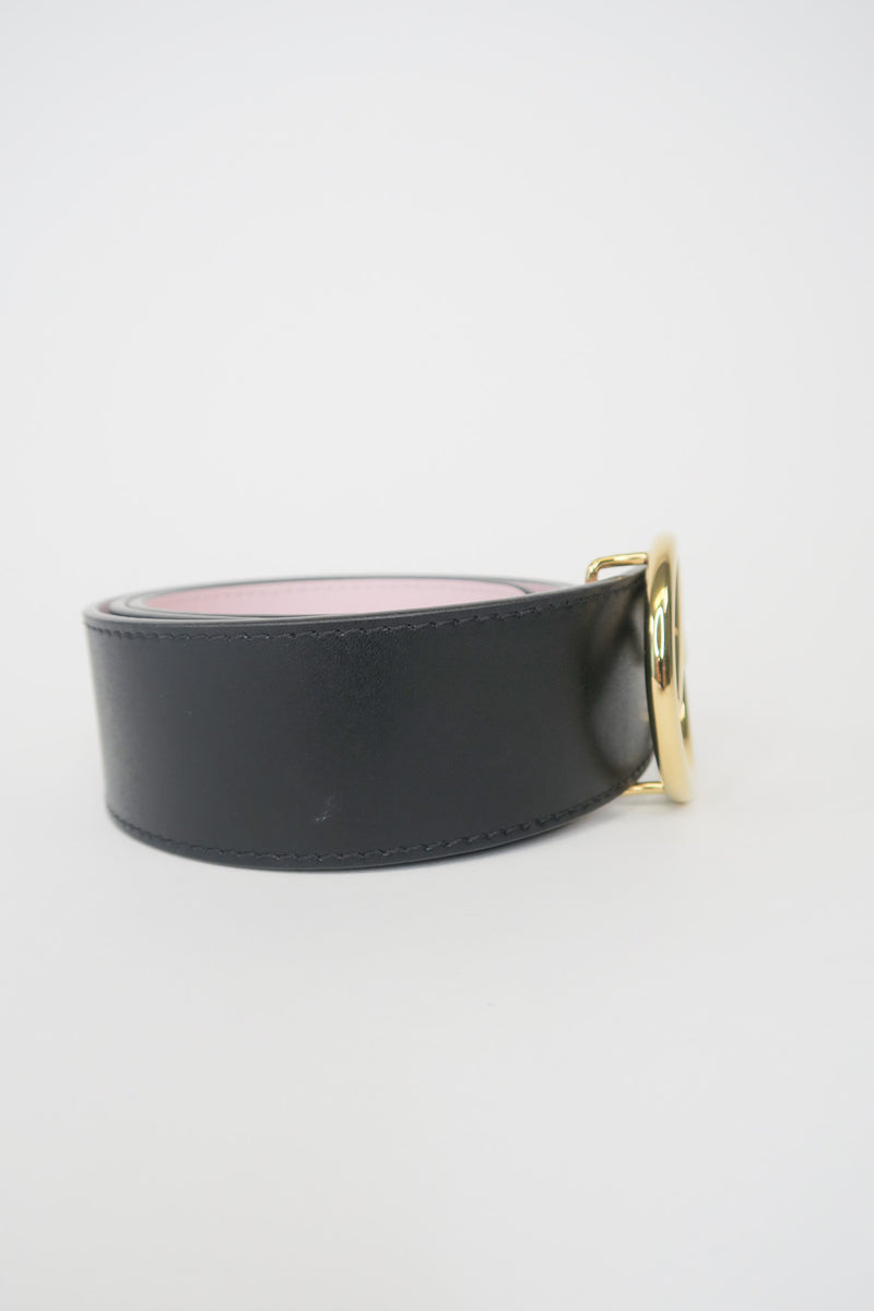 Fendi Leather Logo Reversible Belt