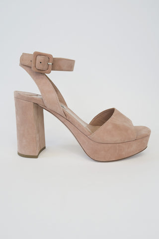 Miu Miu Suede Sandals sz 38.5 - Designer Pumps at The Find Luxury Resale - Vancouver, Canada