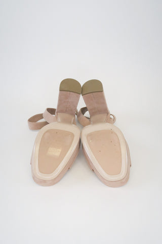 Miu Miu Suede Sandals sz 38.5 - Designer Pumps at The Find Luxury Resale - Vancouver, Canada