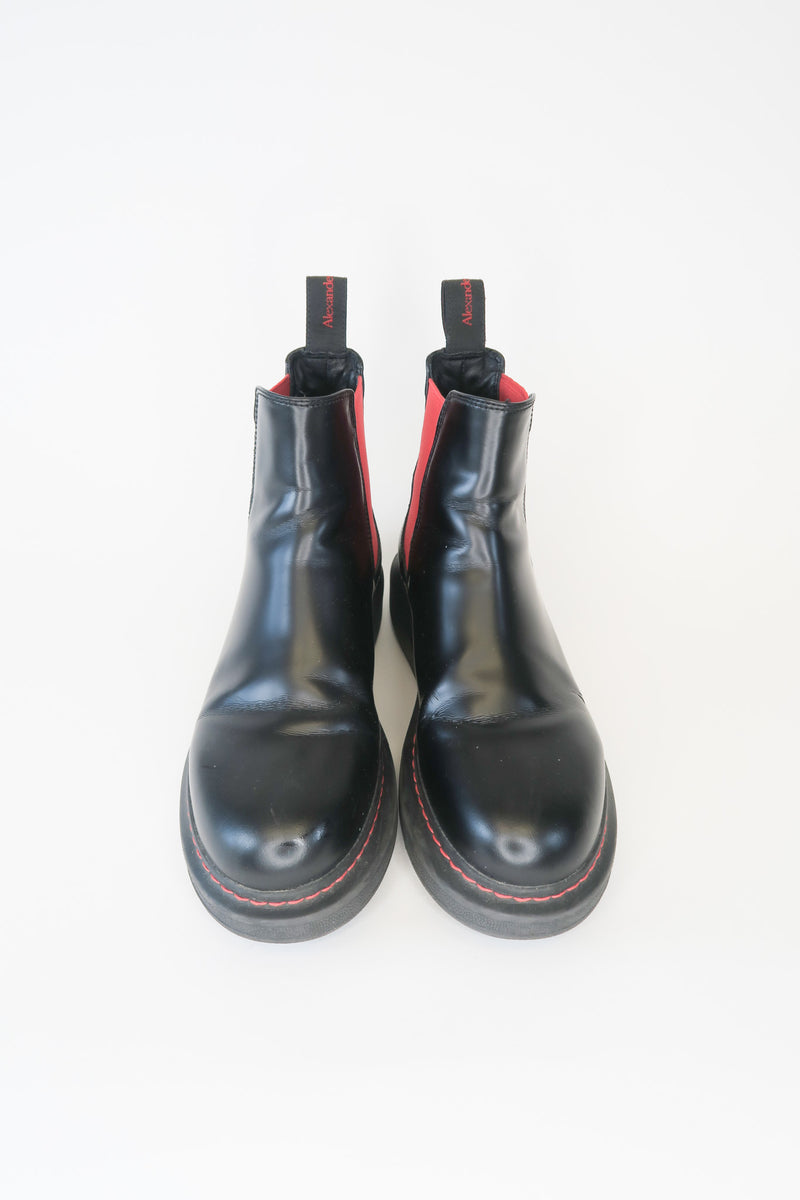 Alexander McQueen Leather Chelsea Boots sz 36.5