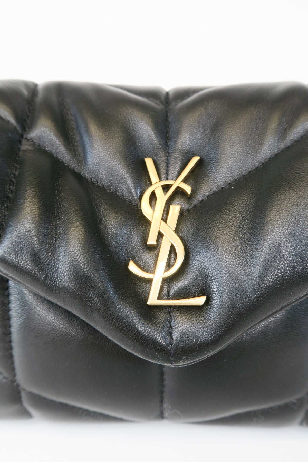 Saint Laurent Toy Monogram Chevron Quilt Matelassé Loulou Puffer Bag