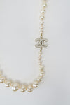 Chanel Faux Pearl CC Bead Strand Necklace