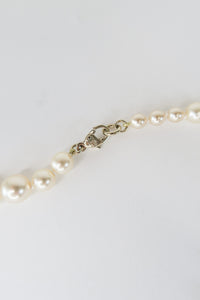 Chanel Faux Pearl CC Bead Strand Necklace