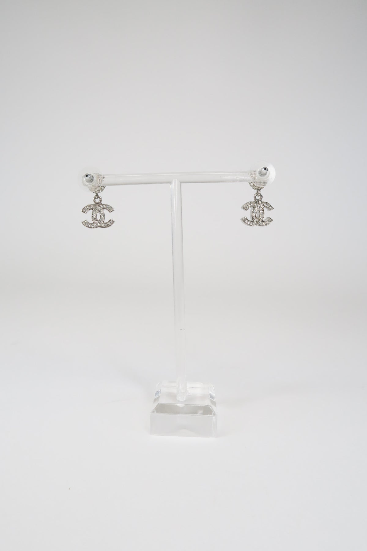 Chanel Strass CC Drop Earrings