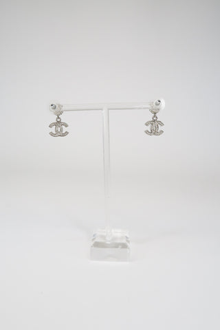 Chanel Strass CC Drop Earrings