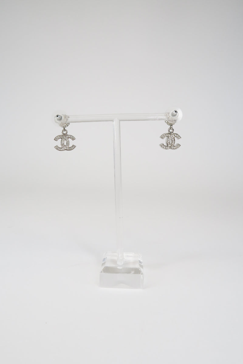 Chanel Strass CC Drop Earrings