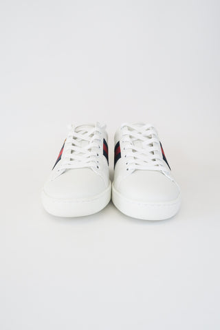 Gucci Web Accent Leather Sneakers sz 37 - Designer Sneakers at The Find Luxury Resale - Vancouver, Canada