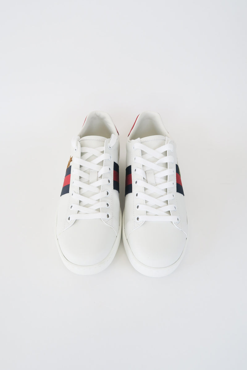 Gucci Web Accent Leather Sneakers sz 37