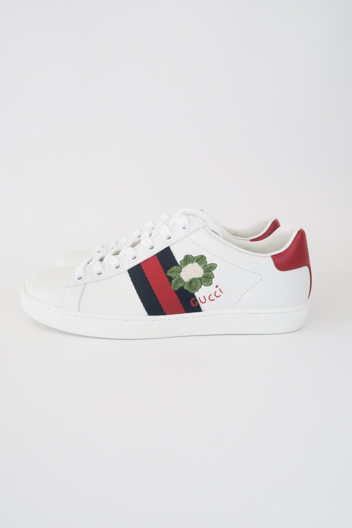 Gucci Web Accent Leather Sneakers sz 37