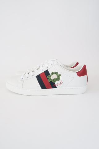 Gucci Web Accent Leather Sneakers sz 37 - Designer Sneakers at The Find Luxury Resale - Vancouver, Canada