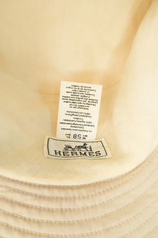 Hermès Leather-Trimmed Bucket Hat - Designer Hats at The Find Luxury Resale - Vancouver, Canada