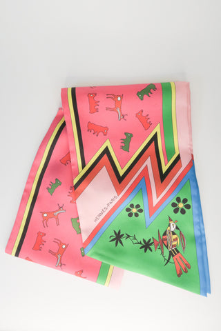 Hermès Silk Kachinas Maxi Twilly - Designer Scarves at The Find Luxury Resale - Vancouver, Canada