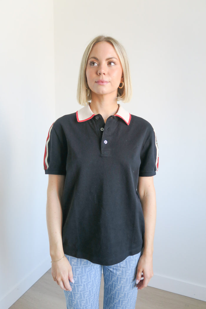 Gucci Web Accent Collar Polo Shirt