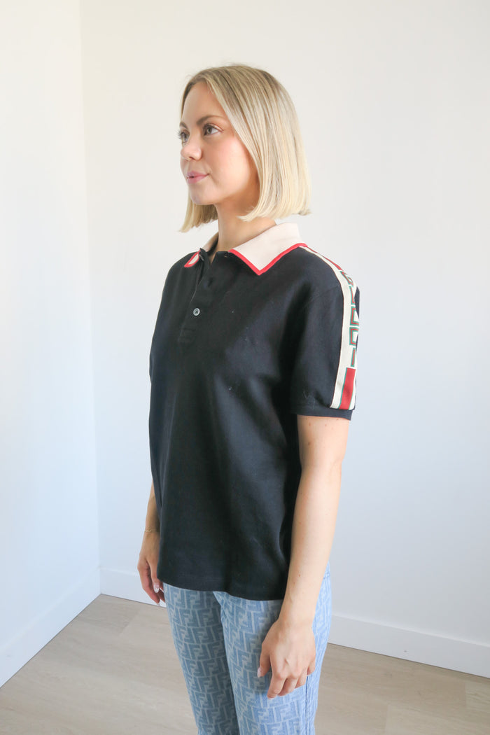 Gucci Web Accent Collar Polo Shirt