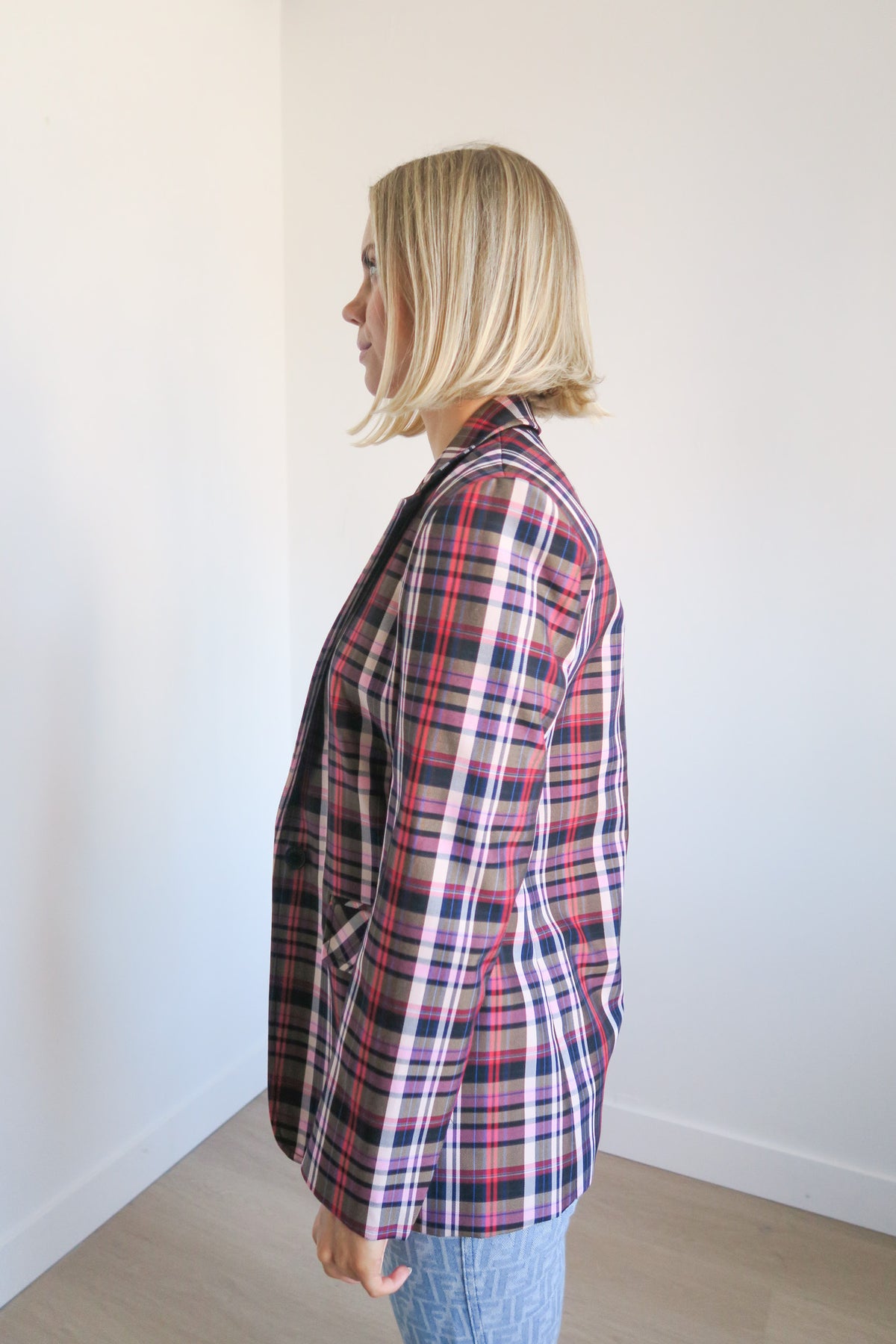 Sandro Plaid Blazer sz 36