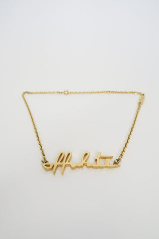 Off-White Lettering Logo Pendant Necklace - Designer Necklaces at The Find Luxury Resale - Vancouver, Canada