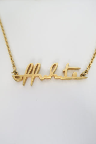 Off-White Lettering Logo Pendant Necklace - Designer Necklaces at The Find Luxury Resale - Vancouver, Canada