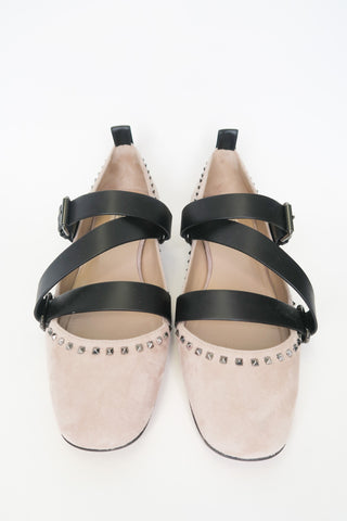 Valentino Rockstud Accents Suede Flats sz 36 - Designer Flats at The Find Luxury Resale - Vancouver, Canada