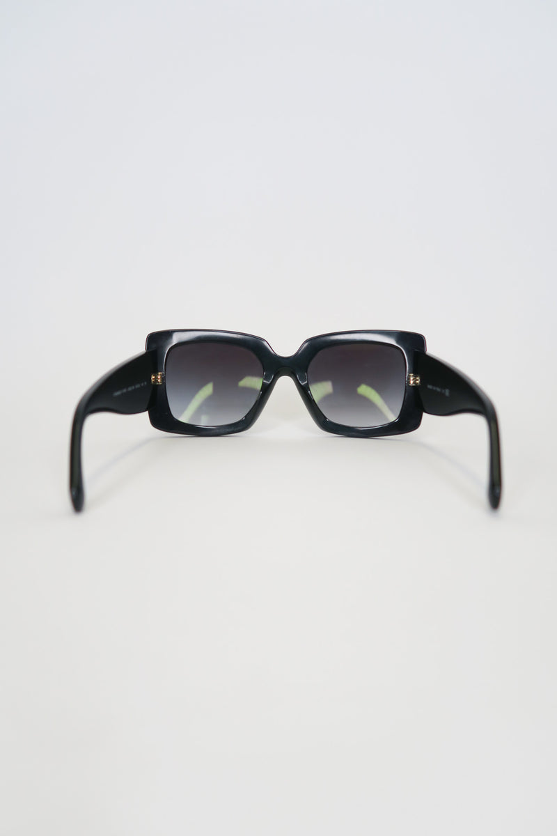Chanel White CC Rectangular Cat Eye Sunglasses · INTO