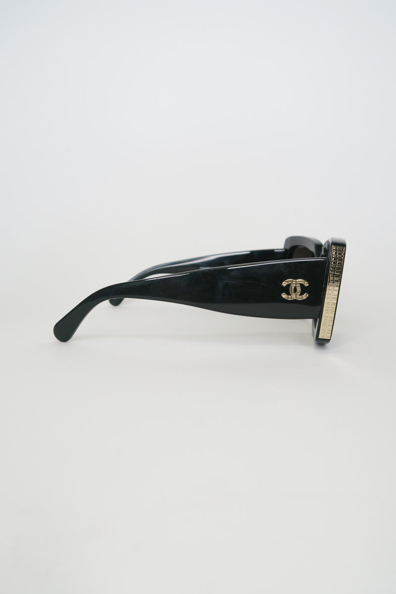 Chanel Blue Interlocking CC Logo Oversize Sunglasses