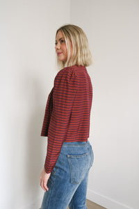 Le Fou Plaid Long Sleeve Top sz XXS