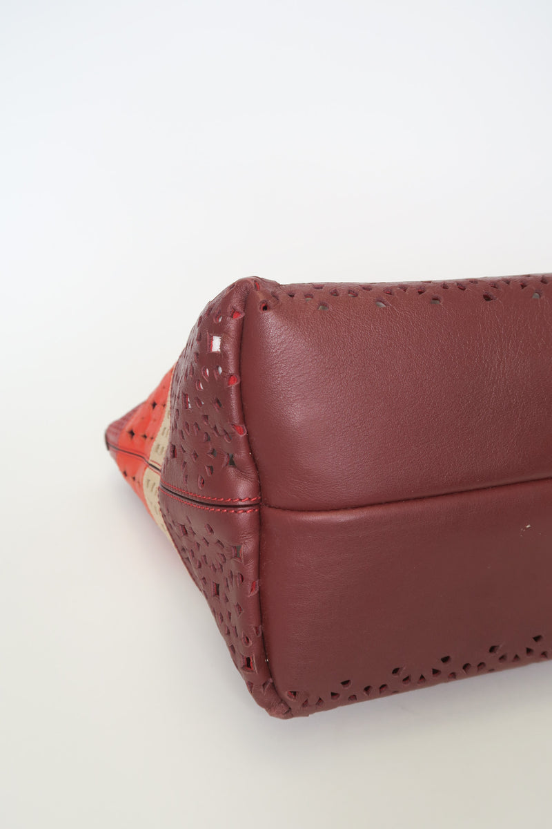 Salvatore Ferragamo Perforated Leather Tote Bag