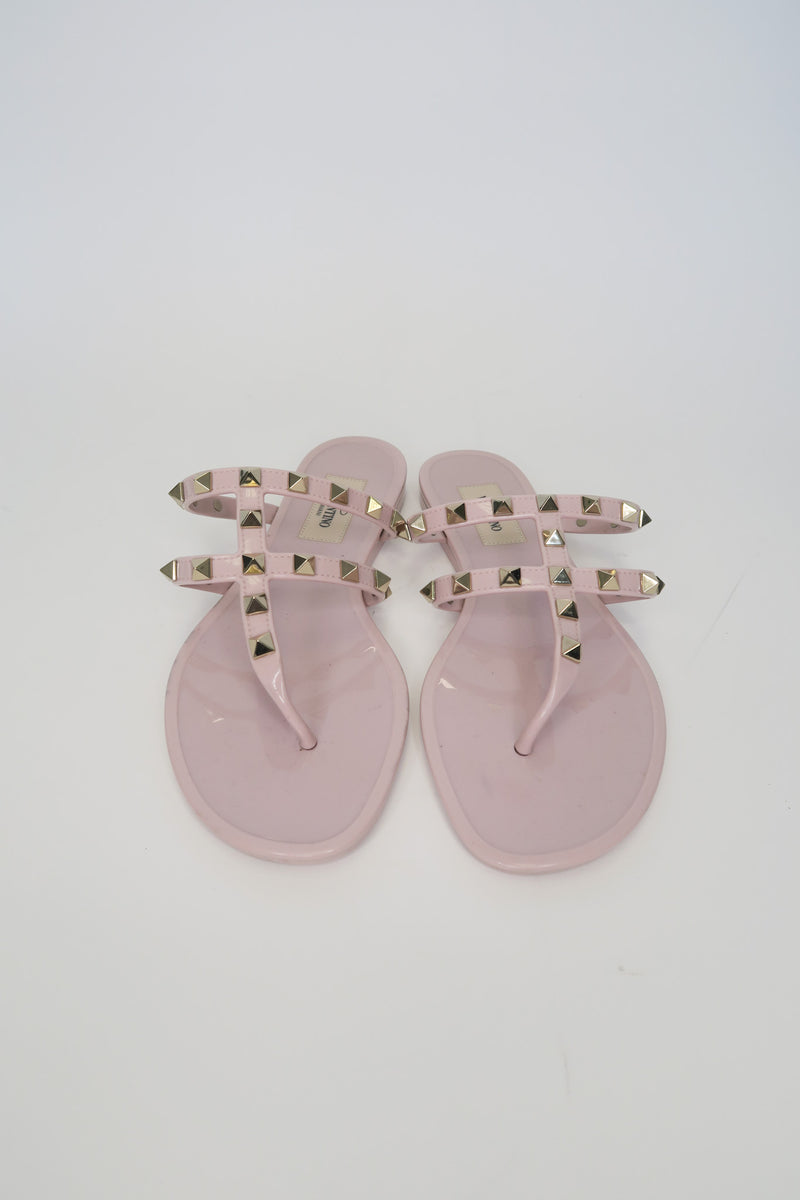 Valentino Rubber Studded Accents Slides sz 36