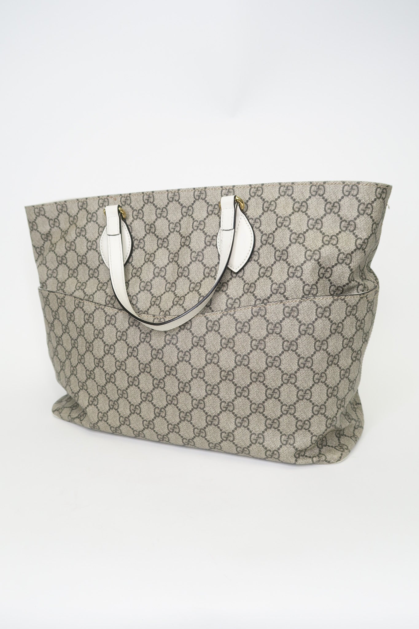 Gucci Soft GG Supreme Diaper Bag White The Find Studio