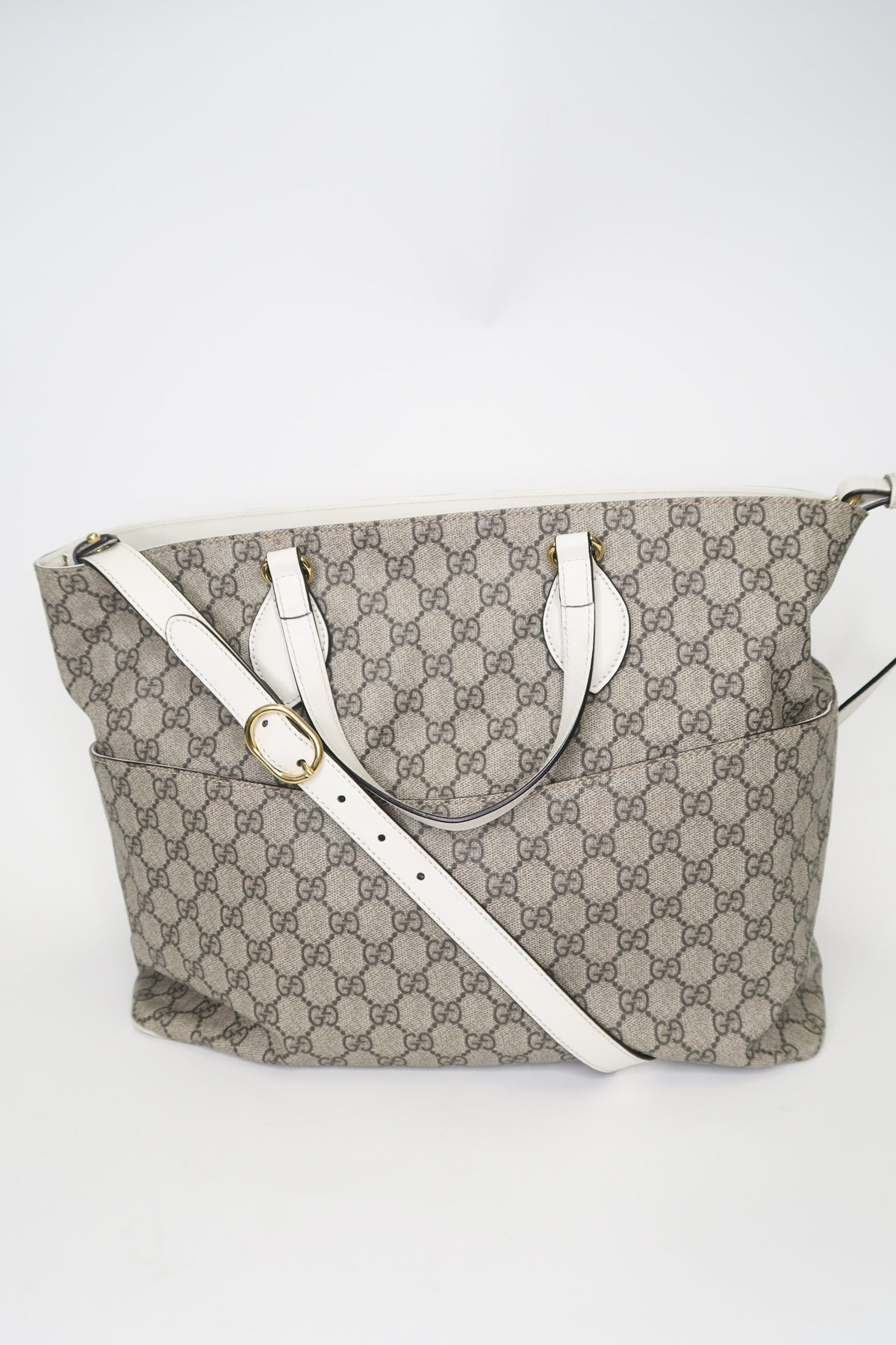 Gucci Soft GG Supreme Diaper Bag White