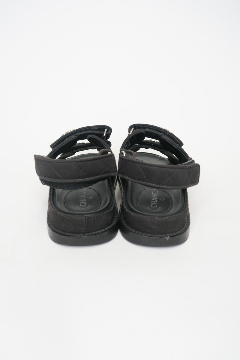 Chanel Dad Interlocking CC Logo Slingback Sandals sz 37