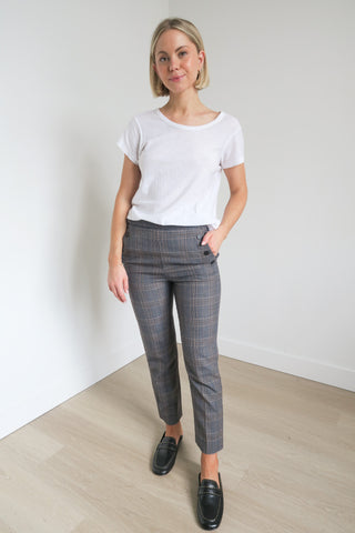 Sandro Plaid Print Straight Leg Pants sz 36 - Designer Pants at The Find Luxury Resale - Vancouver, Canada