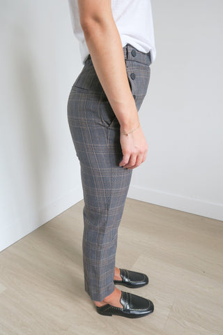 Sandro Plaid Print Straight Leg Pants sz 36 - Designer Pants at The Find Luxury Resale - Vancouver, Canada