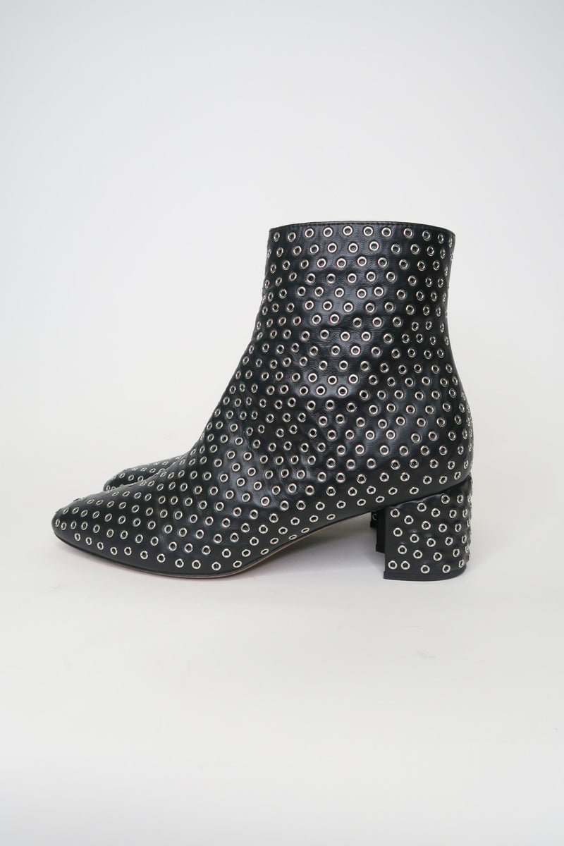 Alaïa Leather Studded Ankle Boots sz 37