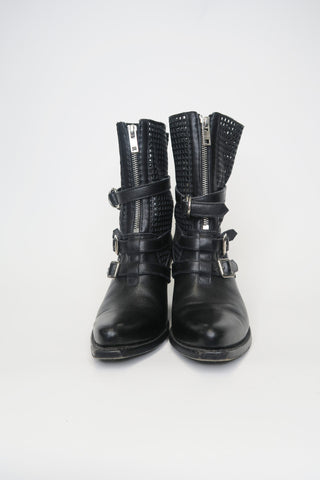 Celine Leather Moto Boots sz 36 - Designer Boots at The Find Luxury Resale - Vancouver, Canada