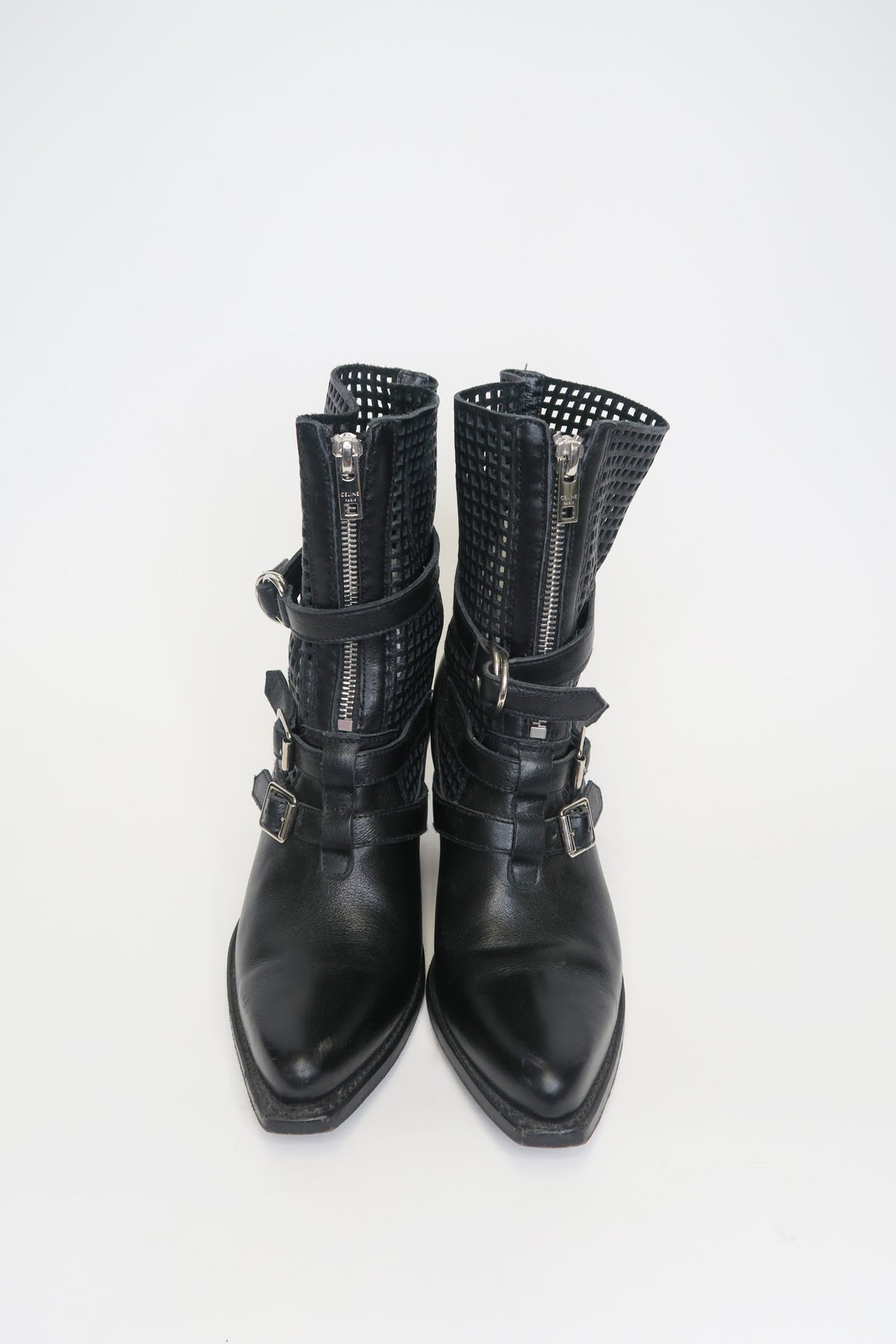 Celine Leather Moto Boots sz 36