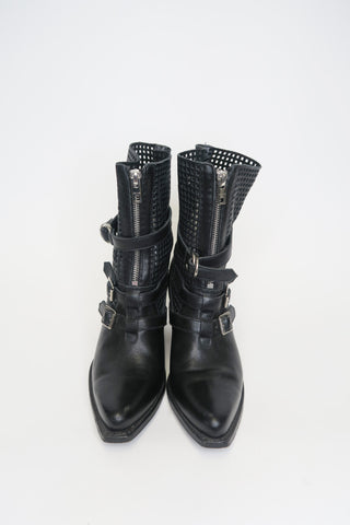 Celine Leather Moto Boots sz 36 - Designer Boots at The Find Luxury Resale - Vancouver, Canada