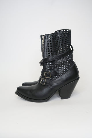 Celine Leather Moto Boots sz 36 - Designer Boots at The Find Luxury Resale - Vancouver, Canada