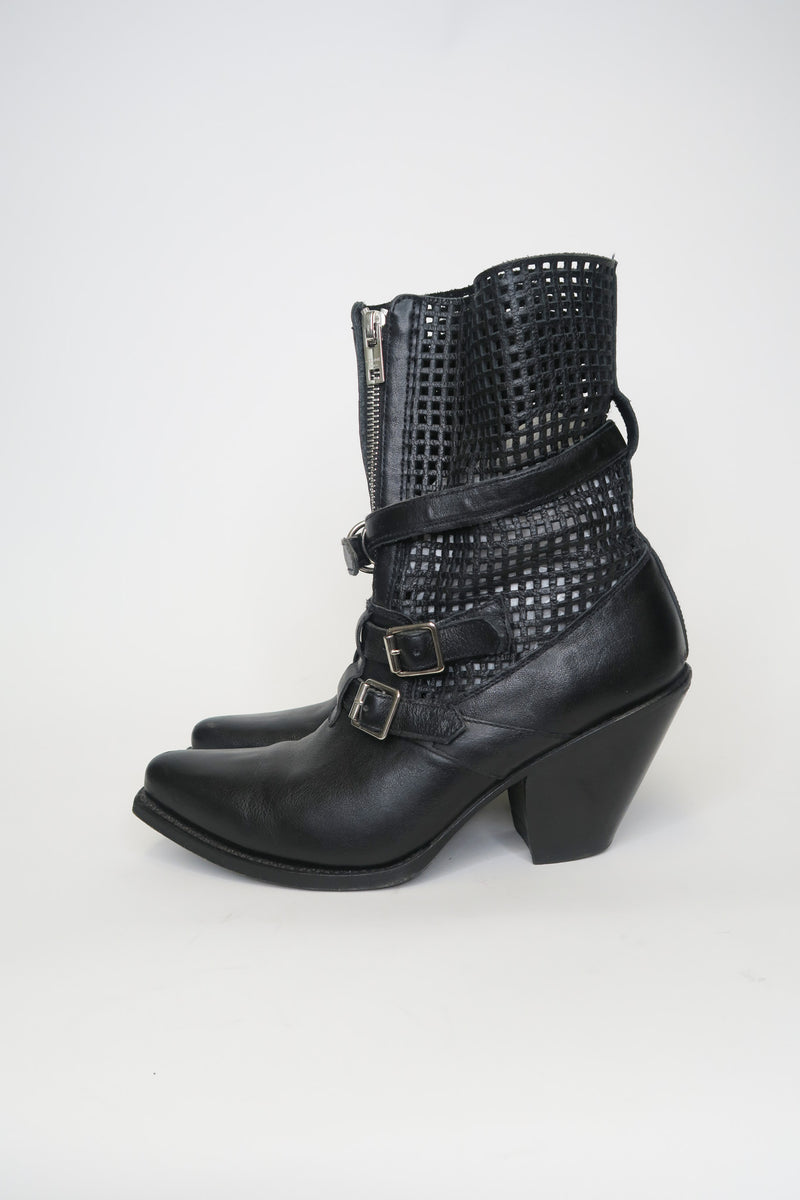 Celine Leather Moto Boots sz 36 – The Find Studio