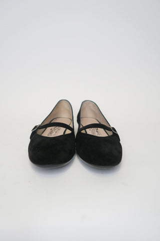 Salvatore Ferragamo Suede Mary Jane Flats sz 6.5 - Designer Flats at The Find Luxury Resale - Vancouver, Canada