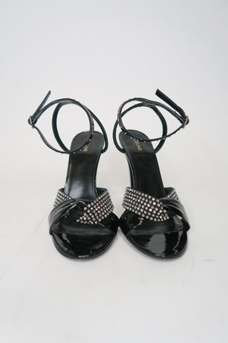 Celine Crystal Embellished Leather Sandals sz 36 - Designer Pumps at The Find Luxury Resale - Vancouver, Canada